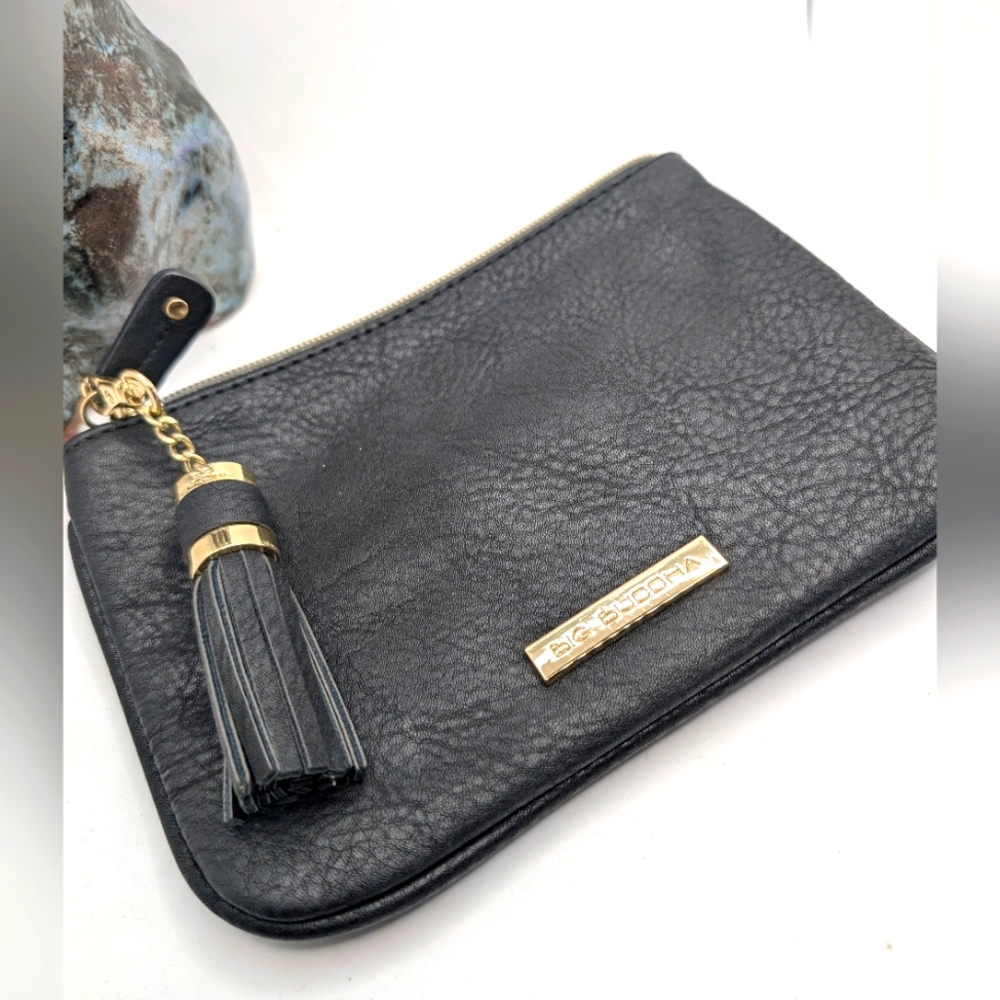 Big Buddha‎ Black Bling Clutch with Tassel Detail